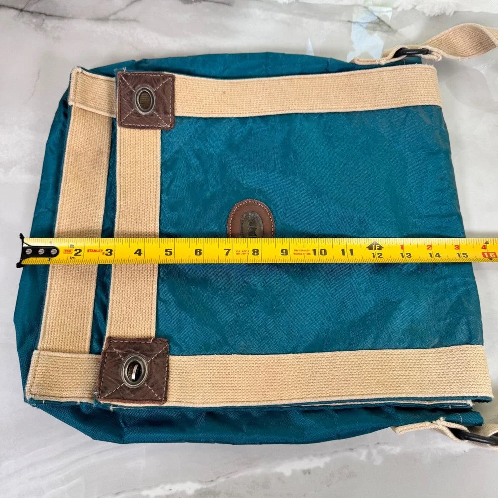 Vintage JUMP Teal Messenger Bag Adjustable Strap‎ 2 Clasp Flap Closure
